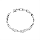 Certified 14K Gold  2.3ct Natural Diamond Link Chain Medium Cuff Bracelet