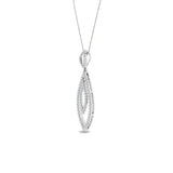 Certified 14K Gold  0.76ct Natural Diamond Double Teardrop Pear Pendant