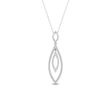 Certified 14K Gold  0.76ct Natural Diamond Double Teardrop Pear Pendant