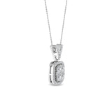 Certified 14K Gold  0.9ct Natural Diamond Cushion Square  Pendant