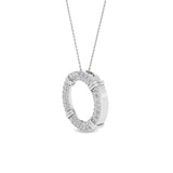 Certified 14K Gold  0.6ct Natural Diamond Circle Open Love Wedding Pendant