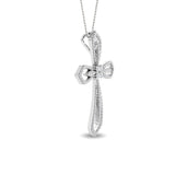 Certified 14K Gold  0.8ct Natural Diamond Infinity Cross Flared Gothic Open Pendant