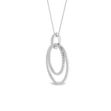 Certified 14K Gold  0.7ct Natural Diamond Entwined Double Circle  Pendant