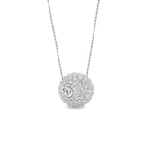 Certified 14K Gold  0.7ct Natural Diamond Disco Ball Paveting Snowbal Necklace