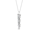 Certified 14K Gold  0.9ct Natural Diamond Long Strip  Pendant