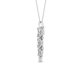 Certified 14K Gold  0.9ct Natural Diamond Long Strip  Pendant