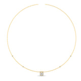 Certified 14K Gold  0.3ct Natural Diamond Princess Baguette Square Station Necklace