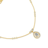 Certified 14K Gold  0.75ct Natural Diamond Baguette Cluster Simple Bezel Necklace