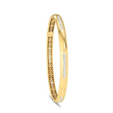 Certified 14K Gold  1.5ct Natural Diamond Single Row Bangle Stackable Pave  Bracelet