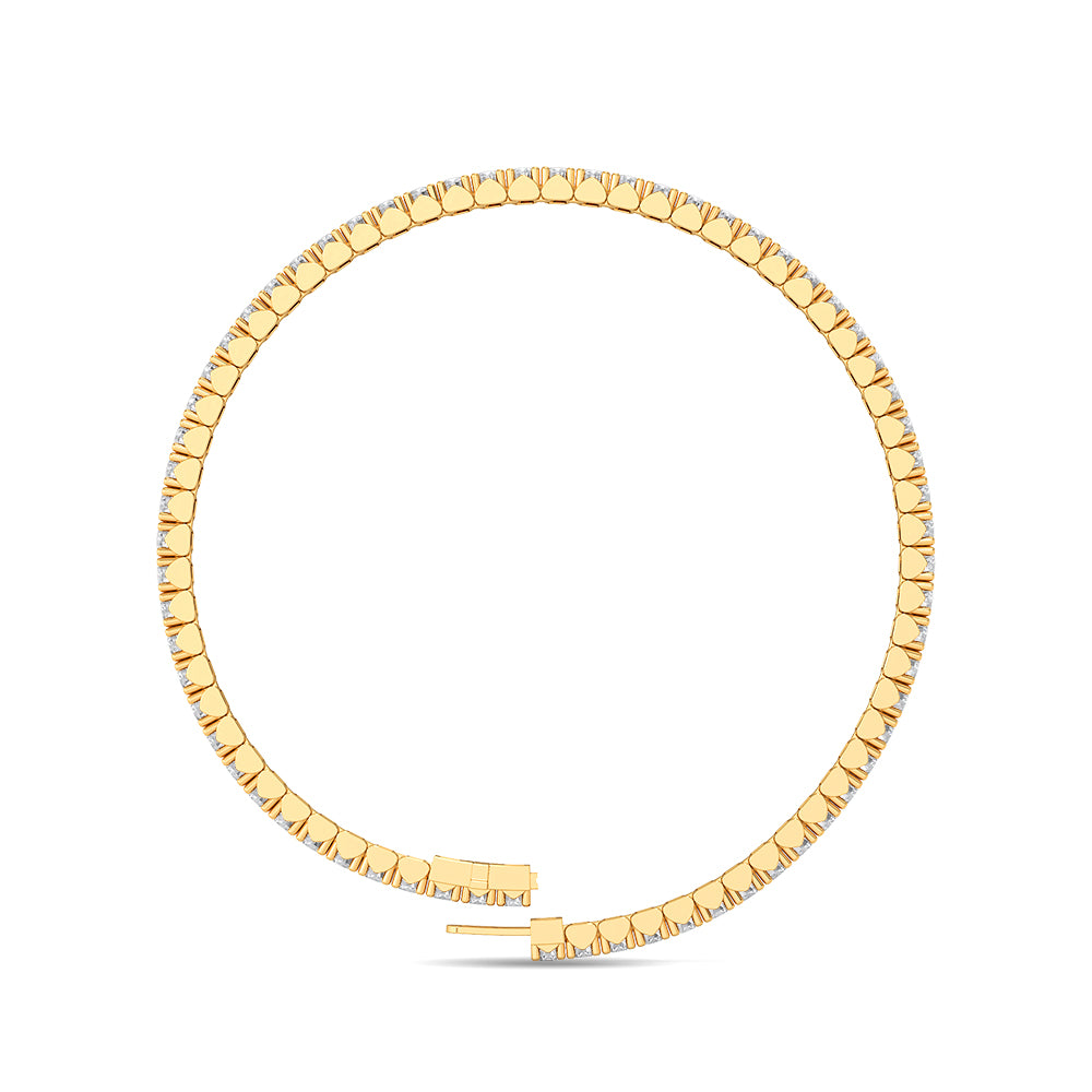 Certified 14K Gold  3.6ct Natural Diamond Flexible Bangle Tennis Foured  Bracelet