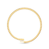 Certified 14K Gold  3.6ct Natural Diamond Flexible Bangle Tennis Foured  Bracelet