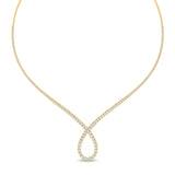 Certified 14K Gold  6.8ct Natural Diamond Tennis Wedding Bridal Twist  Necklace