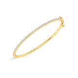 Certified 14K Gold  0.65ct Natural Diamond Tennis Bangle Half-Moon bangle  Bracelet