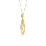 Certified 14K Gold  0.76ct Natural Diamond Double Teardrop Pear Pendant