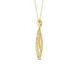 Certified 14K Gold  0.76ct Natural Diamond Double Teardrop Pear Pendant