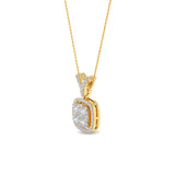 Certified 14K Gold  0.9ct Natural Diamond Cushion Square  Pendant