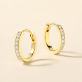 Certified 18K Gold 0.1ct Natural Diamond E-VVS Huggie 11mm Hoop Earrings