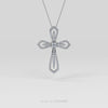 Certified 14K Gold  0.8ct Natural Diamond Infinity Cross Flared Gothic Open Pendant