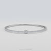 Certified 14K Gold  1.1ct Natural Diamond Princess Tennis Bangle Bezel Bracelet