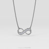 Certified 14K Gold  0.1ct Natural Diamond Accent Infinity Love Irish Little Necklace