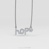 Certified 14K Gold  0.7ct Natural Diamond Studded Hope Script Necklace